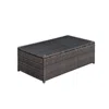 Furnizzeme Rectangular Faux Rattan And Aluminum Coffee Table With Glass Top, Brown