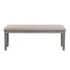 Furnizzeme Rectangular Style Wooden Bench With Fabric Upholstered Seat, Gray