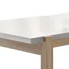 Furnizzeme Rectangular Wooden Dining Table With Straight Legs, White And Brown