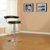 FURNIZZEME ROUND SEAT BAR STOOL WITH GAS LIFT BLACK AND SILVER SET OF 2