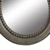 Furnizzeme Round Wooden Framed Mirror With Parrot Sculpture Top, Multicolor