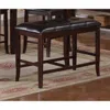 Shop Furnizzeme Rubber Wood High Bench With Tufted Upholstery Brown