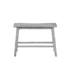 FURNIZZEME SADDLE DESIGN WOODEN BENCH WITH GRAIN DETAILS, GRAY