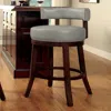 FURNIZZEME SHIRLEY CONTEMPORARY 29" BARSTOOL WITH PU CUSHION, GRAY FINISH, SET OF 2