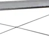 Furnizzeme Sled Base Rectangular Table With X Shape Back And Wood Top,gray And Silver