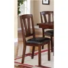 Furnizzeme Solid Wood Leather Seat Side Chair Brown Set Of 2