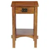 Furnizzeme Spacious Mango Wood Telephone Stand With Slatted Side Panels, Brown
