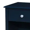 Furnizzeme Transitional 1 Drawer Wooden Nightstand With Open Compartment, Blue