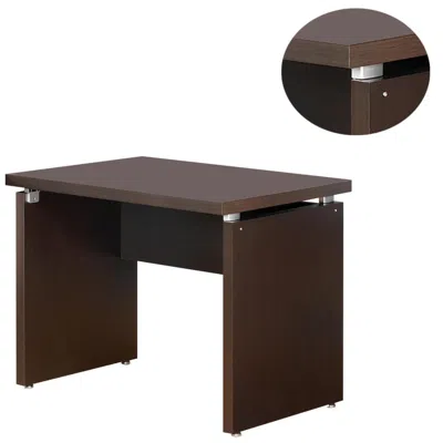 Furnizzeme Transitional Style Wooden Desk Return With Wide Top, Espresso Brown