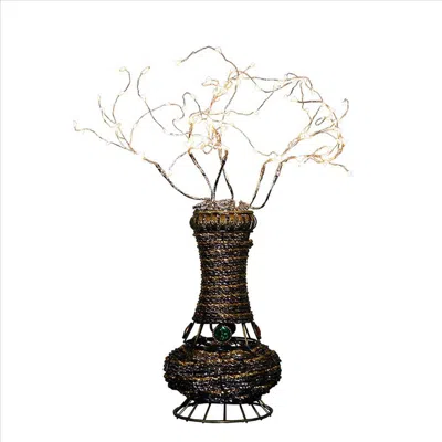 Furnizzeme Tree Table Lamp With Aluminum Wire And Multiple Led, White In Black