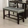 Furnizzeme Tufted High Bench With Tapered Legs Silver And Brown