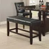Furnizzeme Wood Based High Bench With Tufted Seat Black And Brown