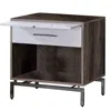 Furnizzeme Wooden Accent Table With Open Storage And Pull Out Tray, Brown And White