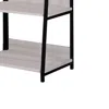 Furnizzeme Wooden Bookshelf With 3 Open Compartments, Washed White And Black