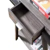 Furnizzeme Wooden Console Table With Angled Leg Support And Drawer,black And Gray