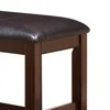 Furnizzeme Wooden Counter Height Bench With Leatherette Seat, Brown And Black
