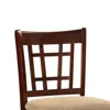 Furnizzeme Wooden Counter Height Chair, Dark Brown & Cream, Set Of 2