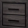 Furnizzeme Wooden Nightstand With 2 Drawers And Finger Pull Handle,gray And Black