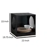 Furnizzeme Wooden Pet End Table With Flat Base And Cutout Design On Sides, Black