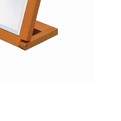 Furnizzeme Wooden Rectangular Tilted Bevelled Mirror, Brown And Silver