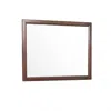 Furnizzeme Wooden Square Mirror With Molded Details And Dual Texture, Brown