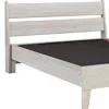 Furnizzeme Wooden Twin Platform Bed With Grains, Off White