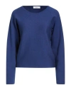 Furore Woman Sweater Blue Size L Silk, Organic Cotton In Blue