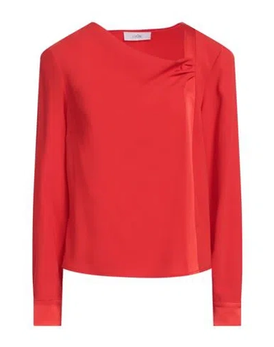 Furore Woman Top Red Size 10 Triacetate, Polyethylene
