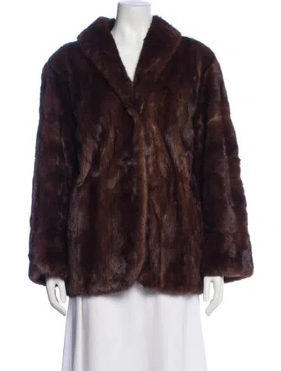 Pre-owned Furs By Etienne Mink Faux Fur Jacket In Brown