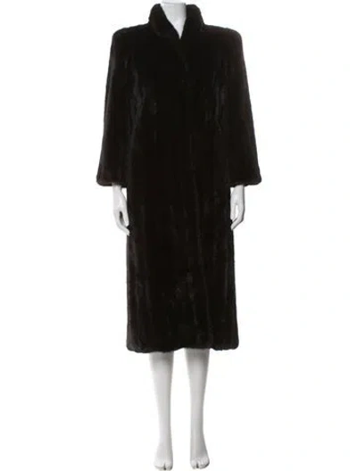 Pre-owned Furs By Mannis Mink Faux Fur Coat In Brown
