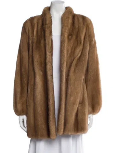 Pre-owned Furs By Winell Mink Fur Coat In Brown