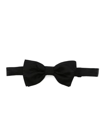 Fursac Adjustable Silk Bow Tie In Black