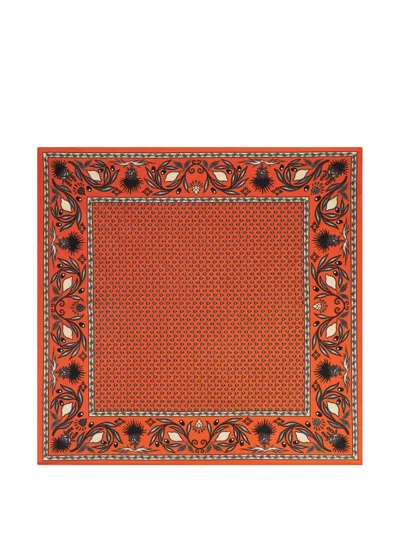 Fursac Border-detail Pocket Square In Orange