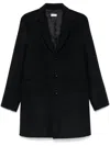 Fursac Brushed Coat In Black