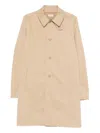 Fursac Button Pocket Trench Coat In Neutral
