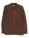 Fursac Button Pockets Wool Double Breasted Coat In Brown