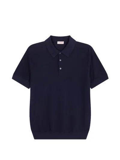 Fursac Button-up Polo Shirt In Blue