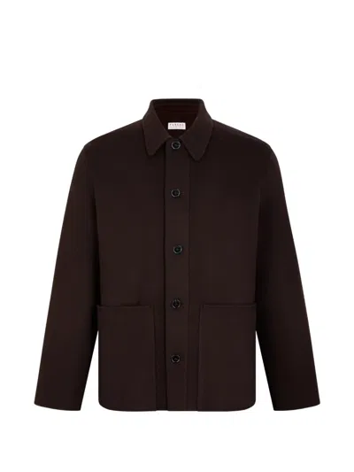 Fursac Button-up Wool Jacket In Black
