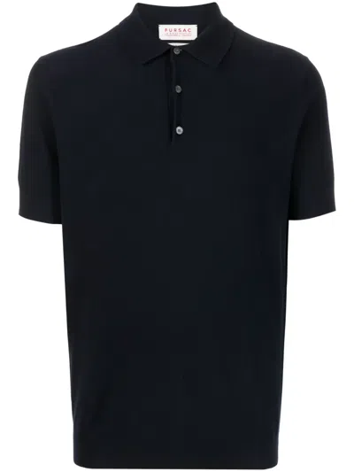 Fursac Cashmere Polo Shirt In Blue