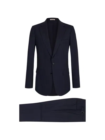 Fursac Checked Dinner Suit In Blue