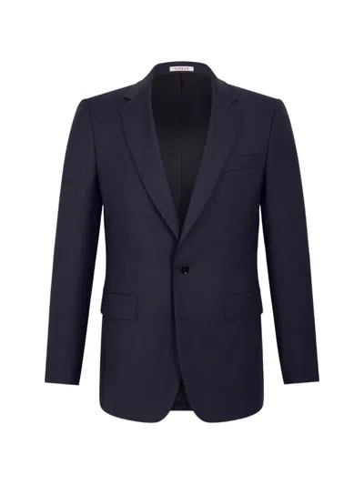 Fursac Checked-pattern Wool Blazer In Blue