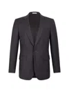 Fursac Checked-pattern Wool Blazer In Gray