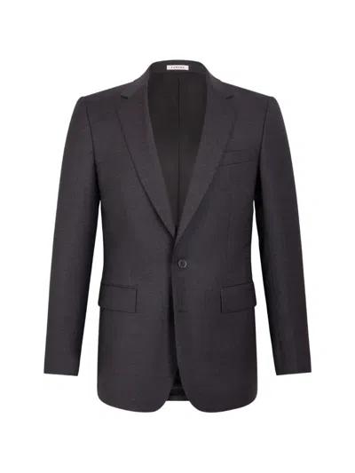 Fursac Checked-pattern Wool Blazer In Gray