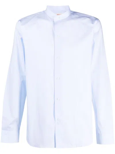 FURSAC COLLARLESS LONG-SLEEVE COTTON SHIRT