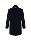 Fursac Concealed-button Coat In Blue