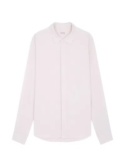 Fursac Concealed-front Classic-collar Shirt In Pink
