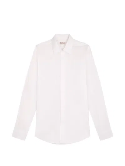 Fursac Concealed-placket Long-sleeve Shirt In White