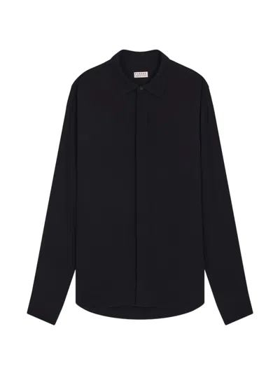Fursac Concealed-placket Straight-fit Shirt In Black