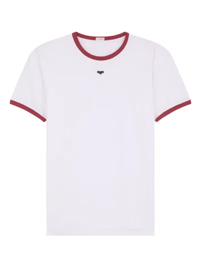 Fursac Contrast-trim Cotton T-shirt In White