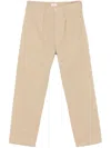 Fursac Slub-texture Trousers In Neutrals
